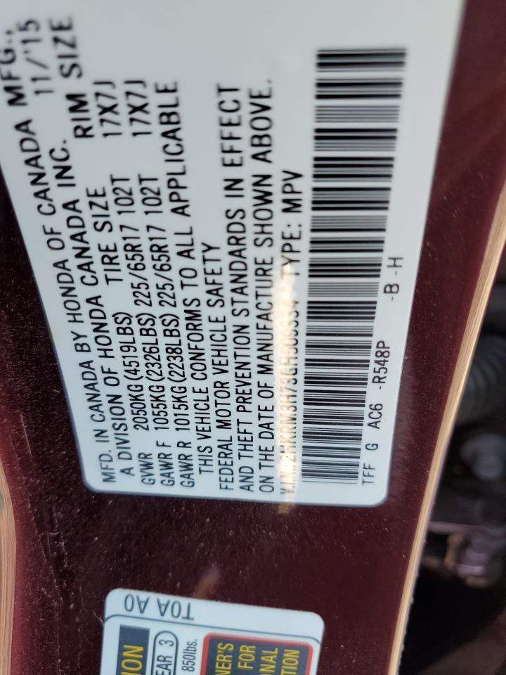 2HKRM3H73GH509334 HONDA CRV 2016