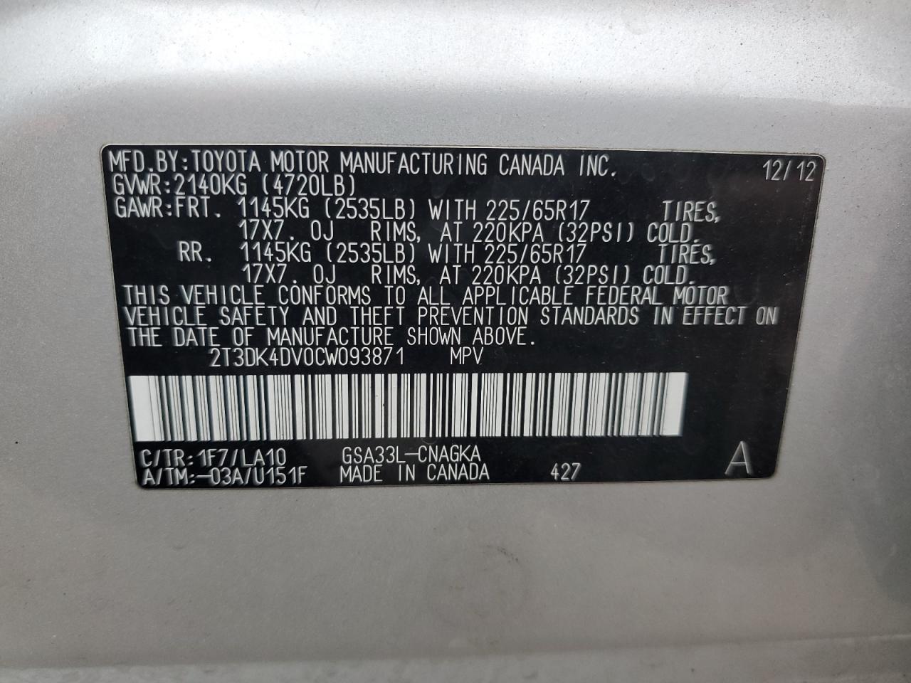 2012 Toyota RAV 4 - Image 15