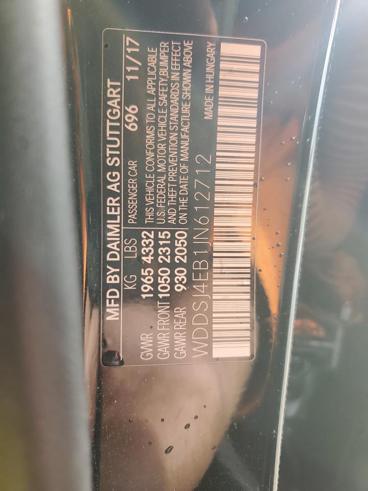 2018 Mercedes-Benz Cla 250 VIN: WDDSJ4EB1JN612712 Lot: 45273445