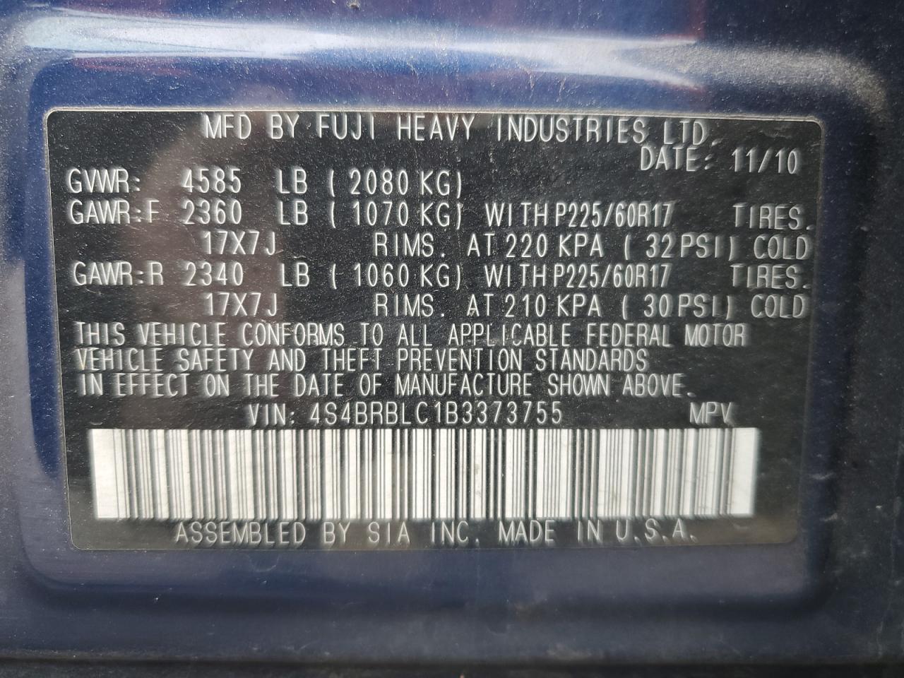 2011 Subaru Outback - Image 14