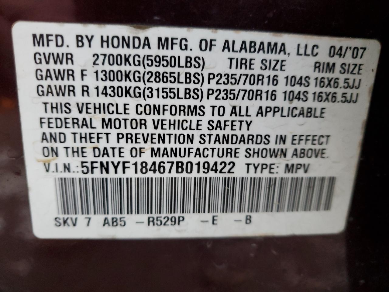 2007 Honda Pilot - Image 12