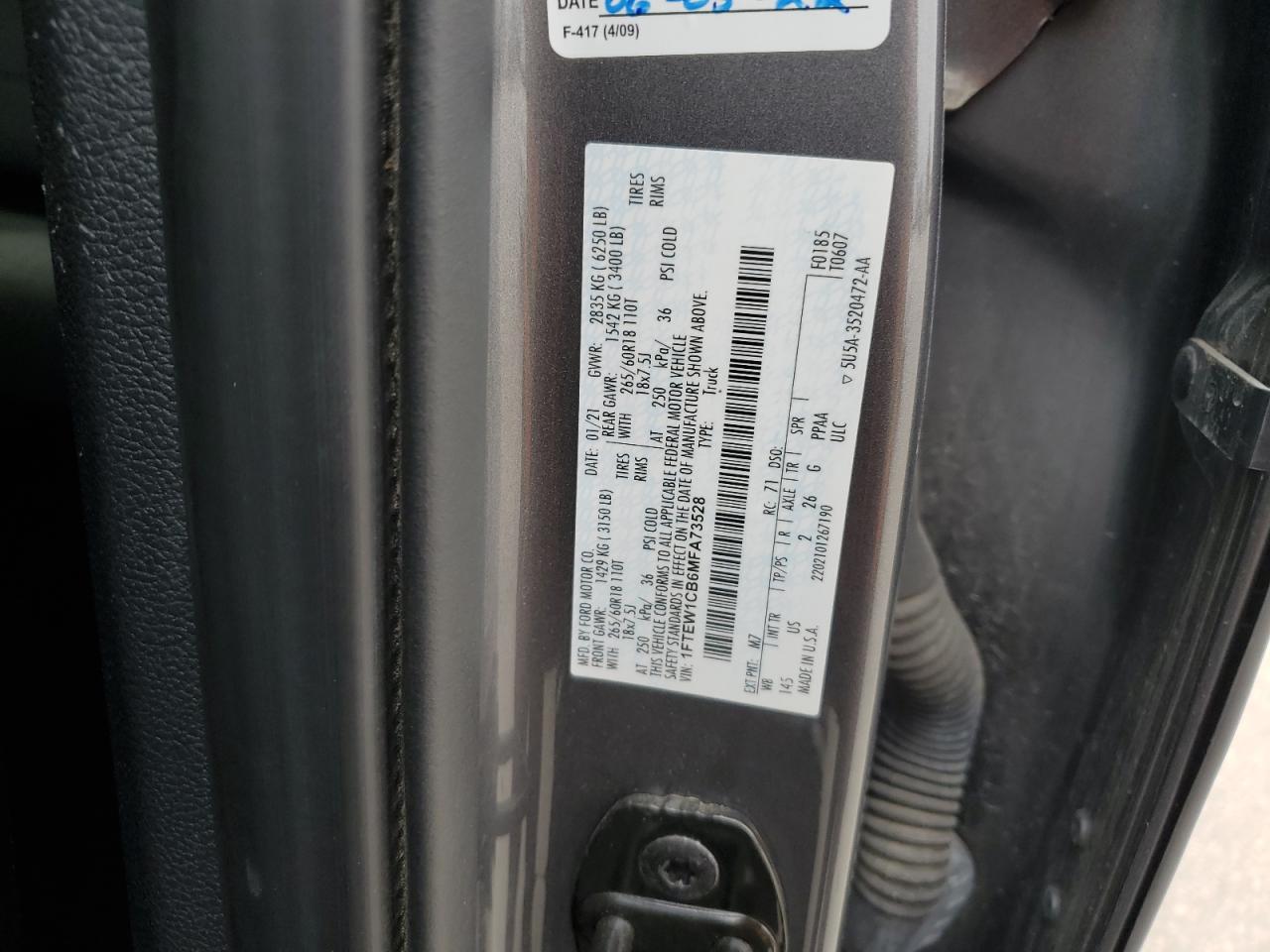 1FTEW1CB6MFA73528 FORD F-150 2021