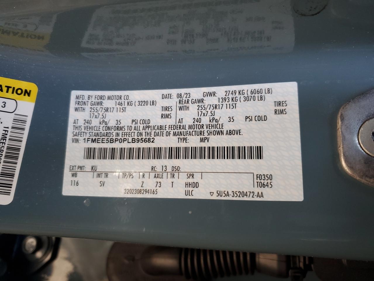1FMEE5BP0PLB95682 FORD BRONCO 2023