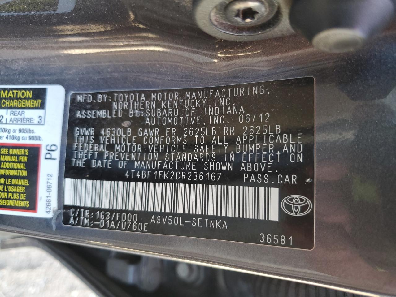 2012 Toyota Camry - Image 12