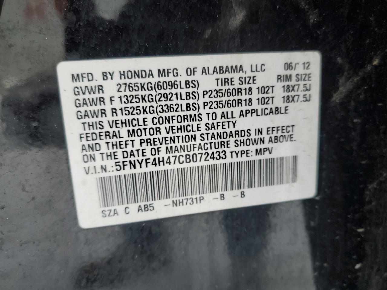 2012 Honda Pilot - Image 15
