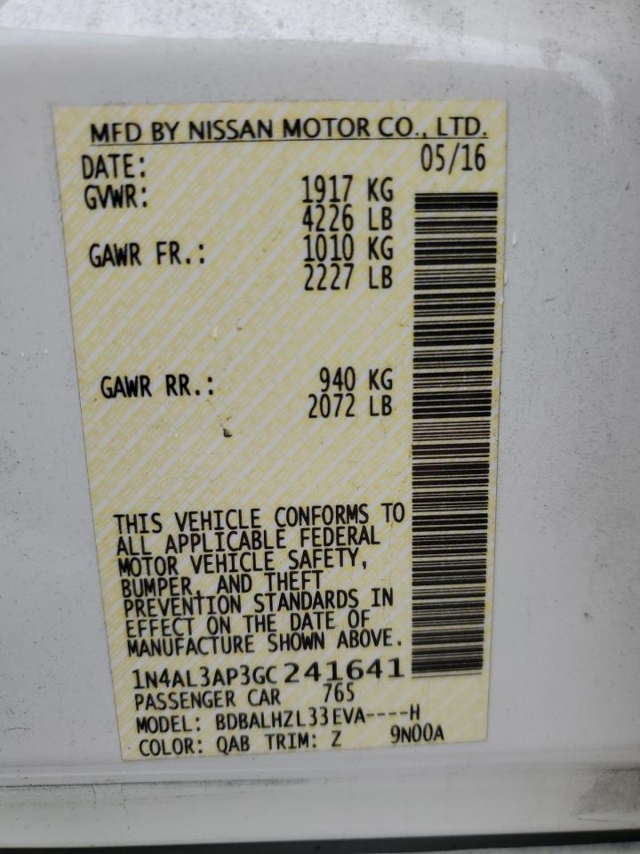 1N4AL3AP3GC241641 NISSAN ALTIMA 2016