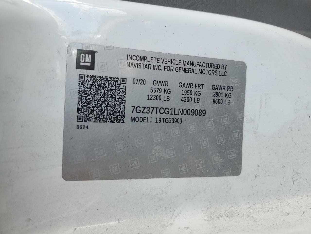 7GZ37TCG1LN009089 GMC SAVANA 2020