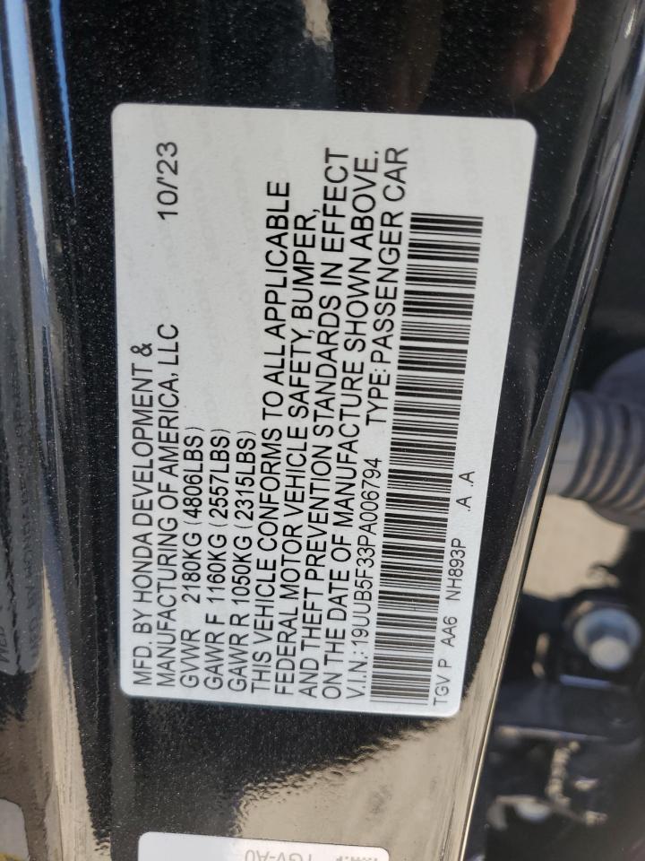 2023 Acura Tlx VIN: 19UUB5F33PA006794 Lot: 45004575