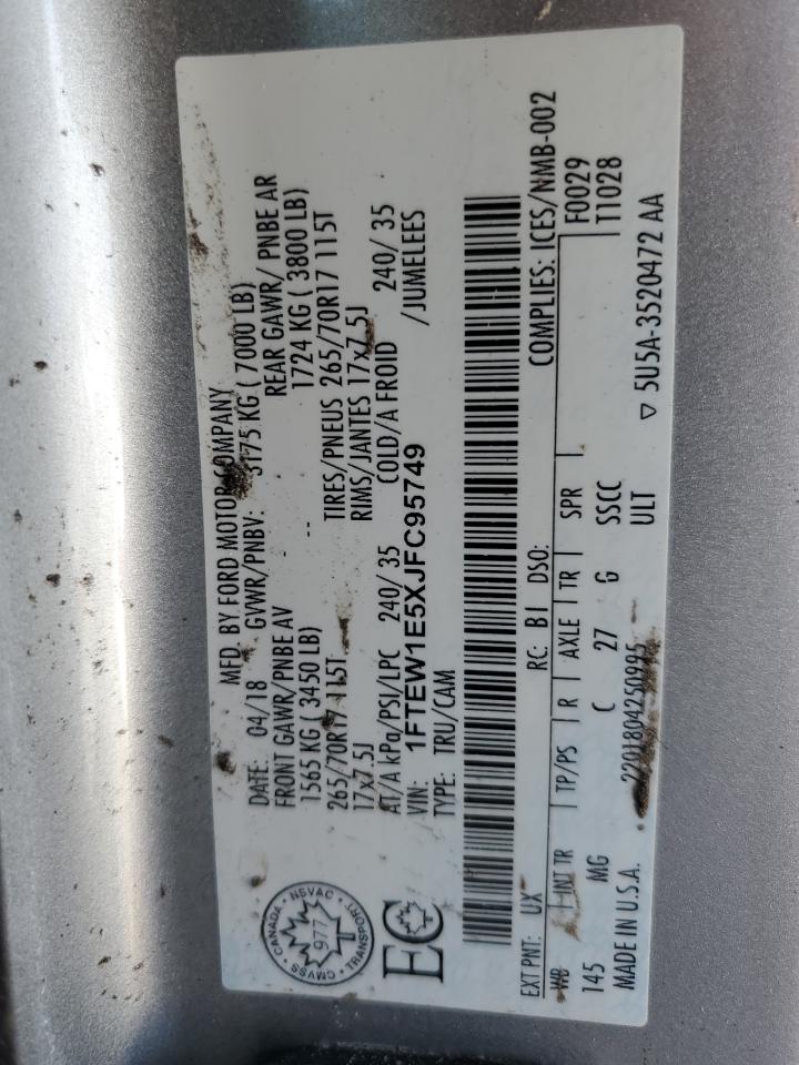 1FTEW1E5XJFC95749 FORD F-150 2018