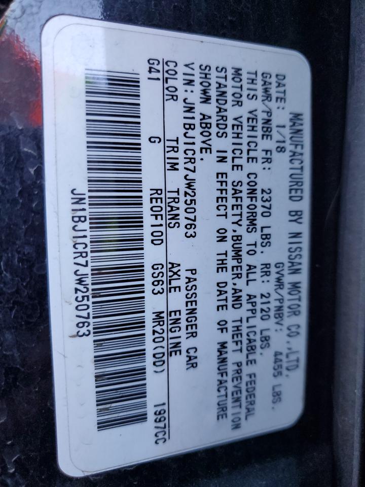 JN1BJ1CR7JW250763 NISSAN ROGUE 2018