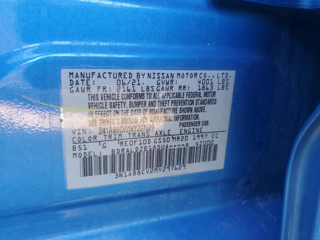 3N1AB8CV2MY297629 NISSAN SENTRA 2021