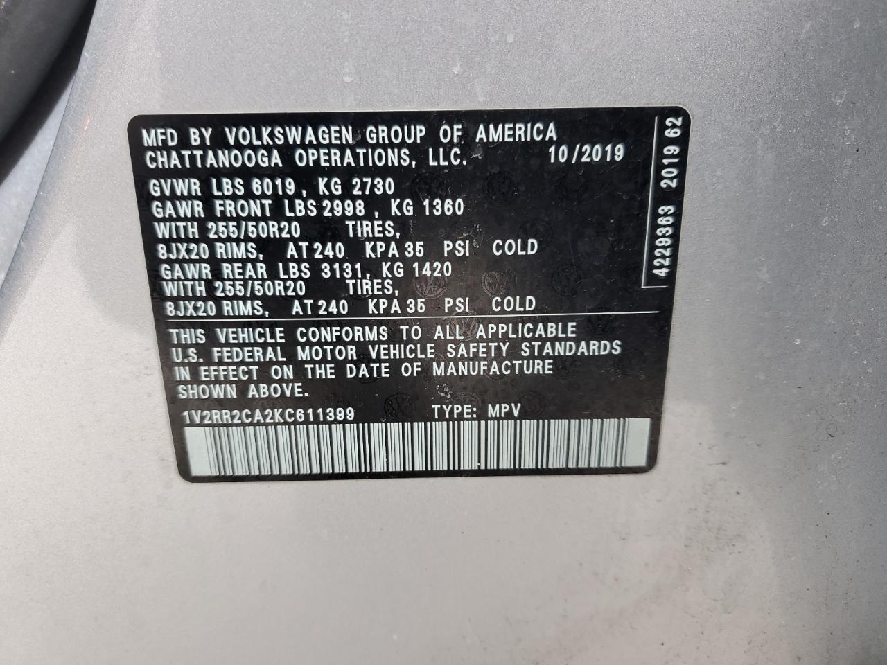 2019 Volkswagen Atlas - Image 13