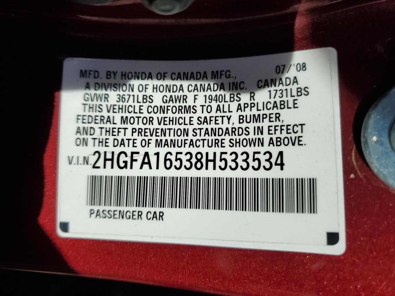 2008 Honda Civic - Image 12