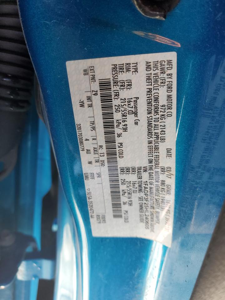 1FADP3F25HL240605 FORD FOCUS 2017