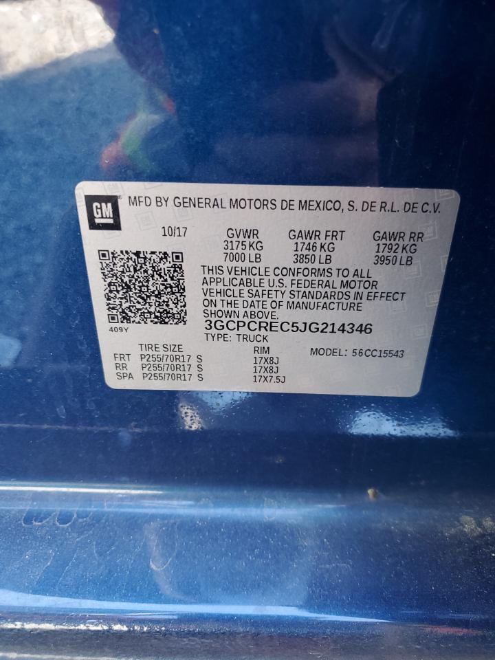 3GCPCREC5JG214346 CHEVROLET ALL Models 2018