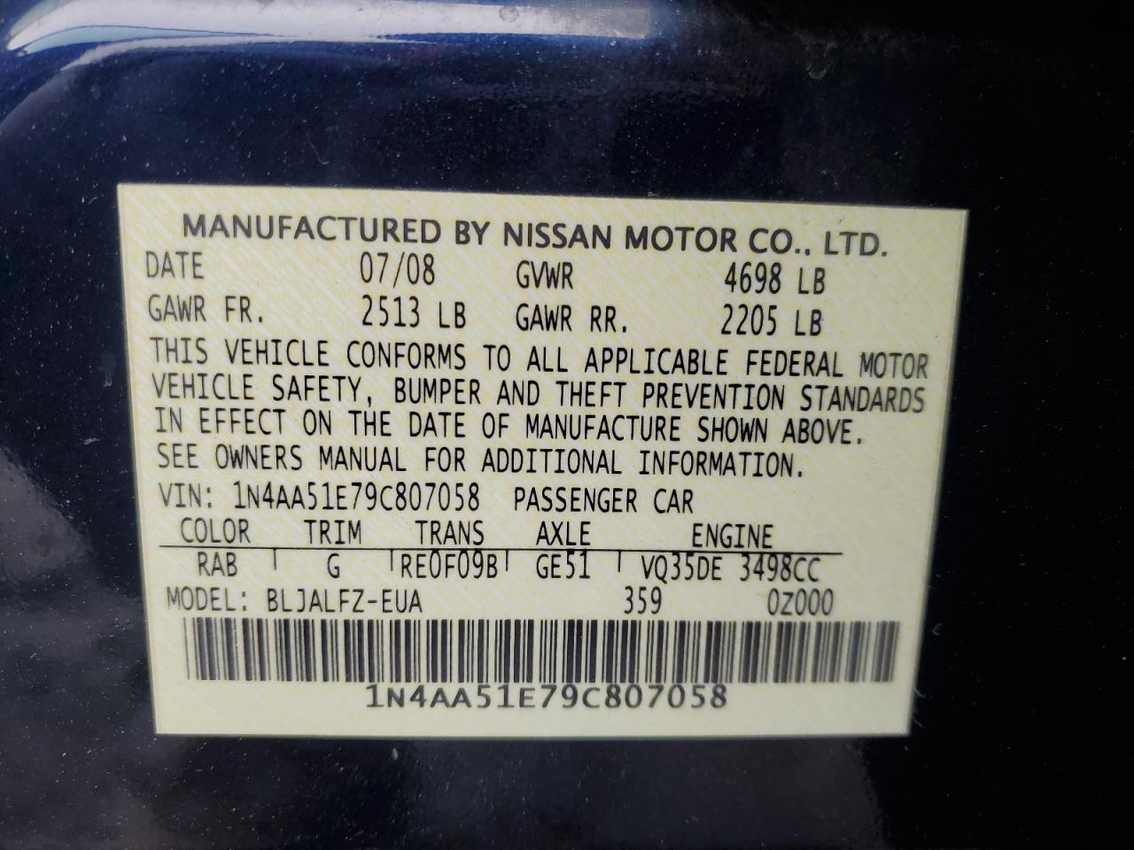 2009 Nissan Maxima - Image 12