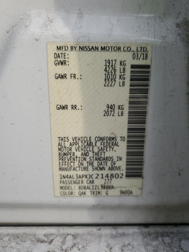 1N4AL3APXJC214802 NISSAN ALTIMA 2018