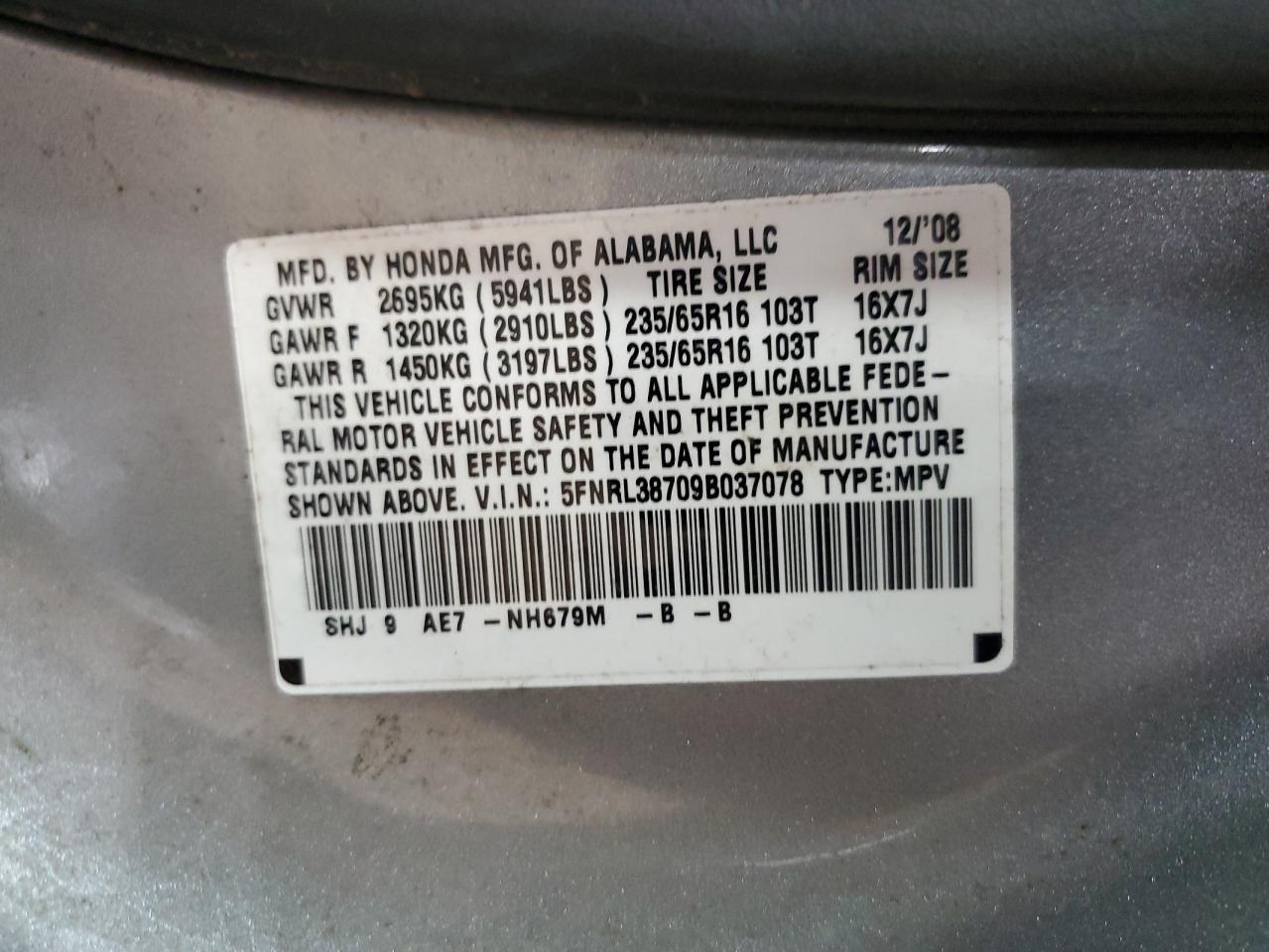 2009 Honda Odyssey - Image 13