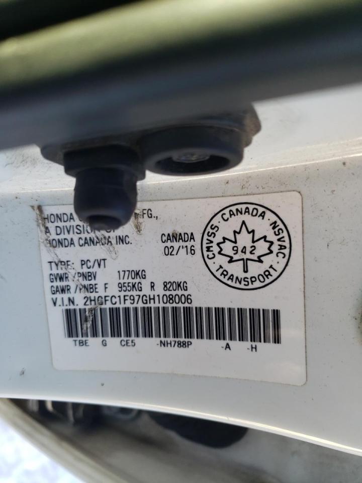 2HGFC1F97GH108006 HONDA CIVIC 2016