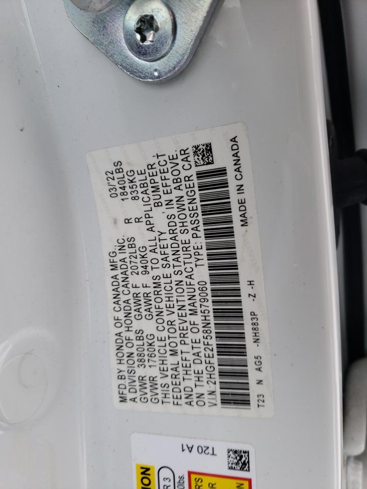 2HGFE2F58NH579060 HONDA CIVIC 2022
