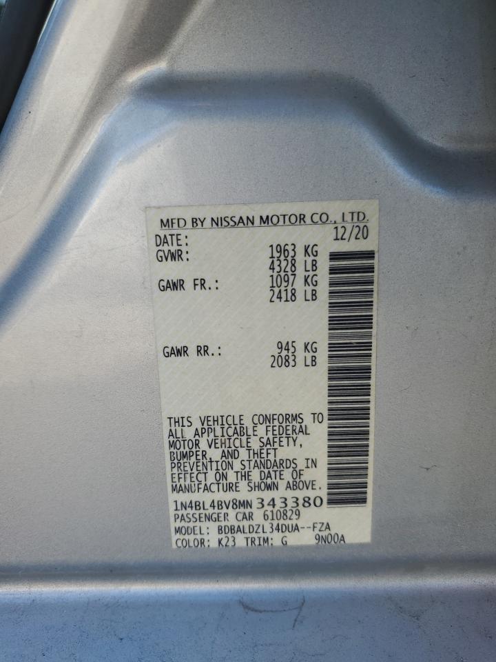 1N4BL4BV8MN343380 NISSAN ALTIMA 2021