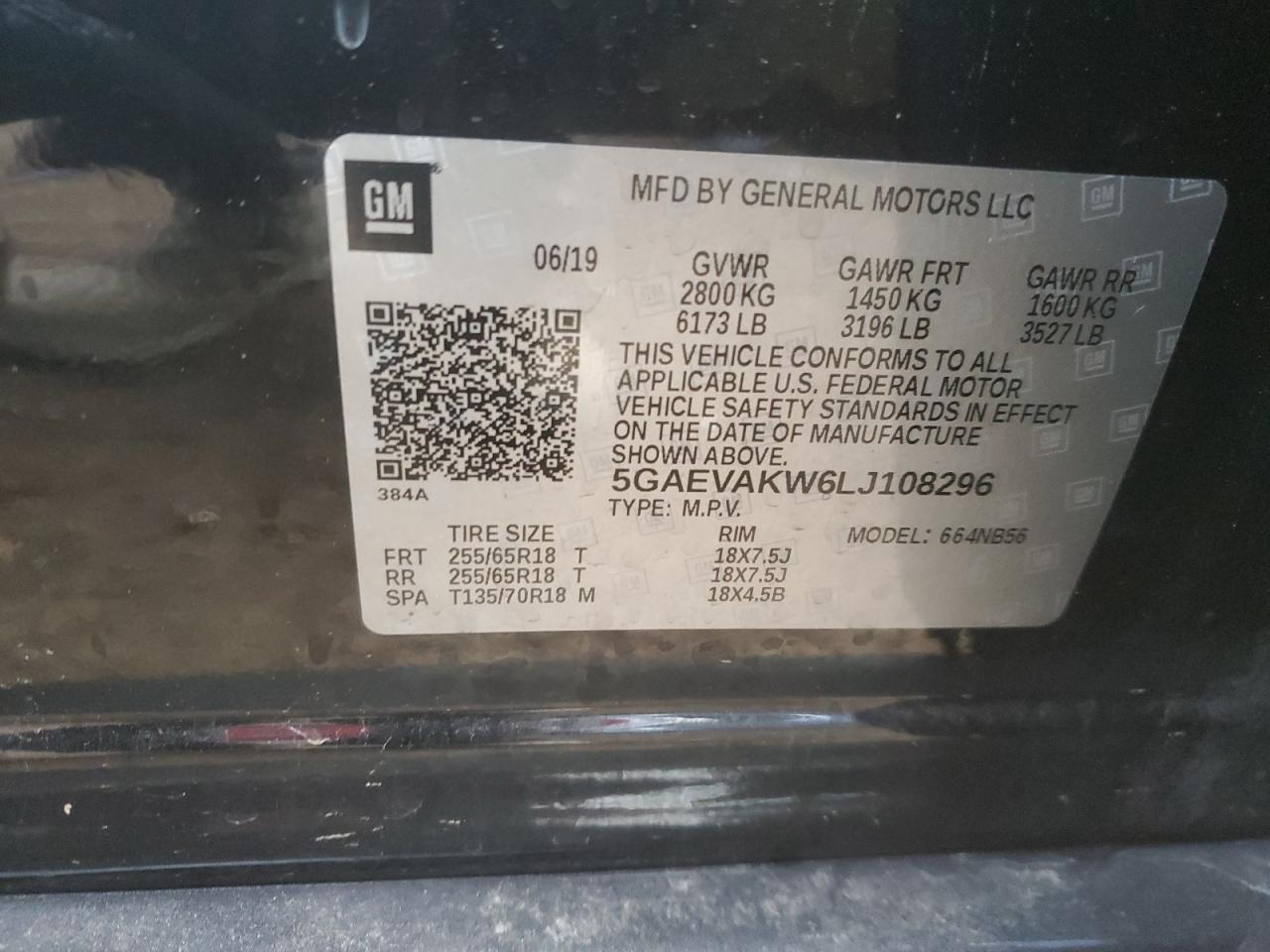 2020 Buick Enclave Essence VIN: 5GAEVAKW6LJ108296 Lot: 45284765