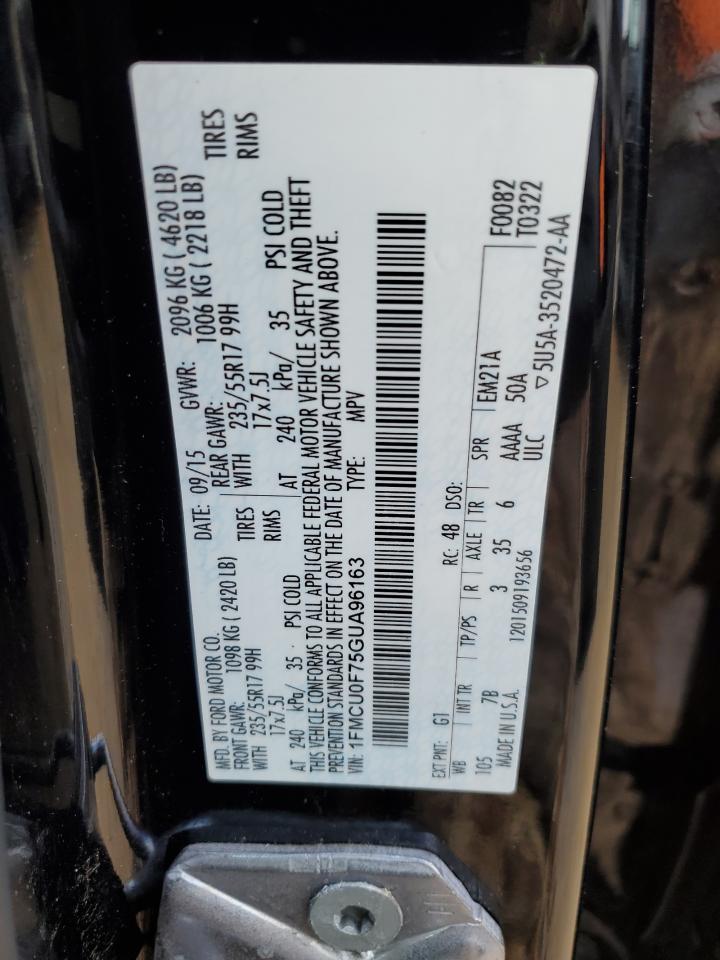 1FMCU0F75GUA96163 FORD ESCAPE 2016