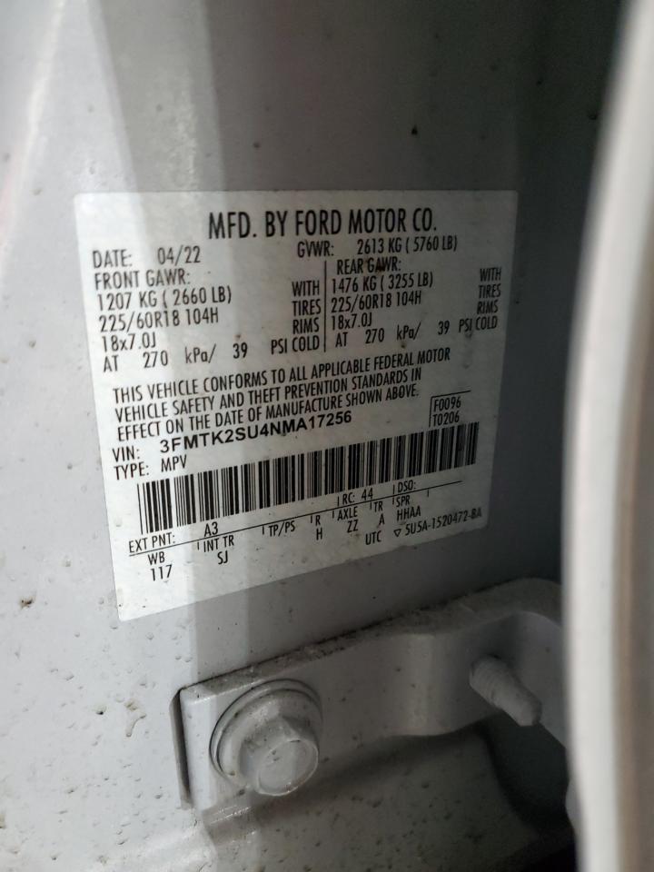 3FMTK2SU4NMA17256 FORD MUSTANG 2022