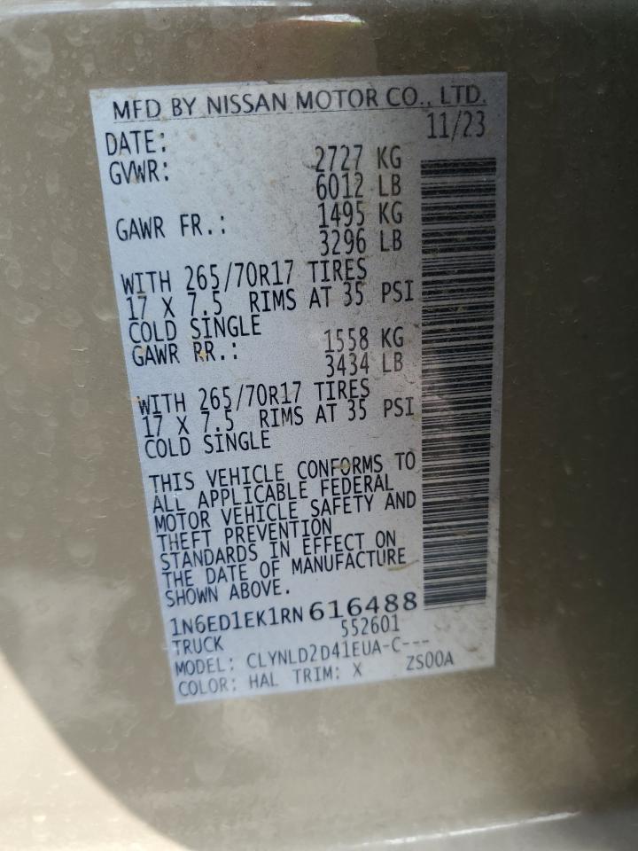 1N6ED1EK1RN616488 NISSAN FRONTIER 2024