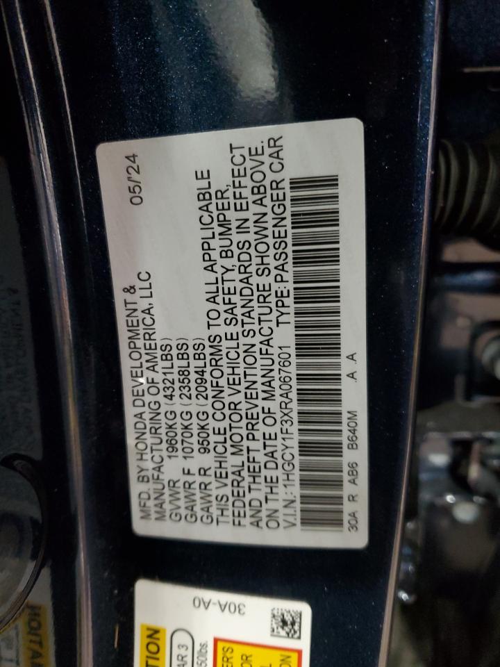 1HGCY1F3XRA067601 HONDA ACCORD 2024
