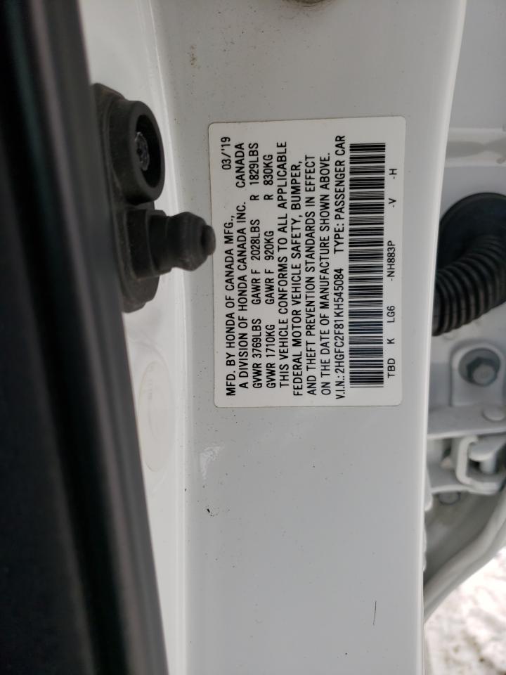 2HGFC2F81KH545084 HONDA CIVIC 2019