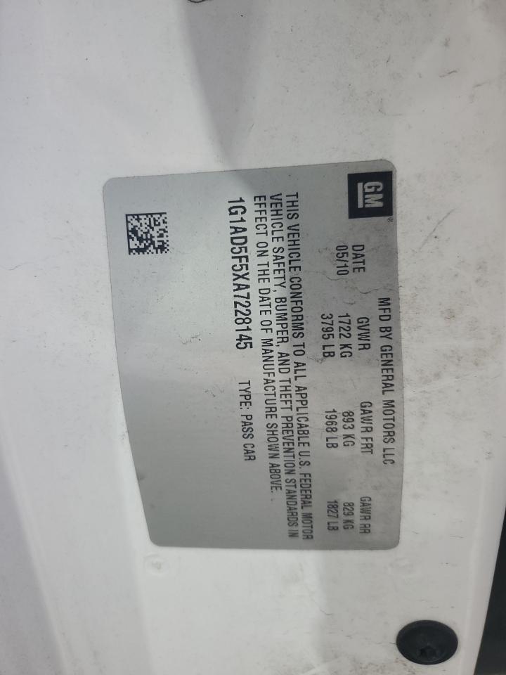 2010 Chevrolet Cobalt 1Lt VIN: 1G1AD5F5XA7228145 Lot: 46344595