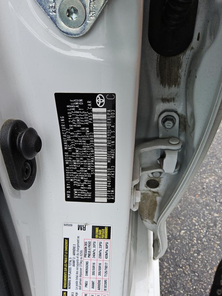 2022 Toyota Corolla Le VIN: 5YFEPMAE5NP338803 Lot: 44162885