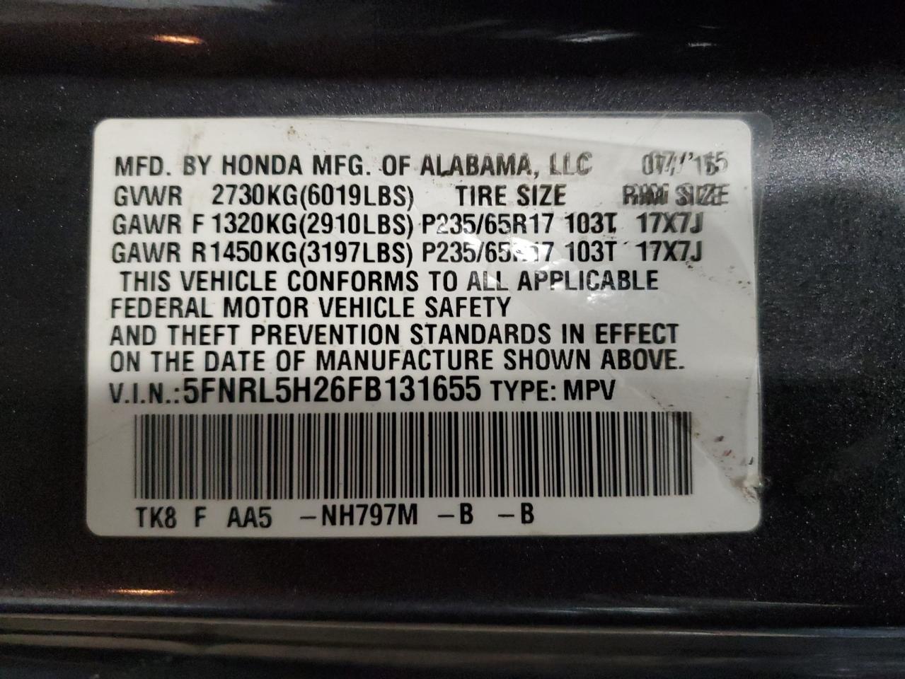 2015 Honda Odyssey - Image 13