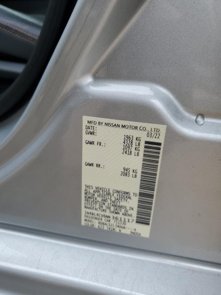 1N4BL4CV6NN361117 NISSAN ALTIMA 2022