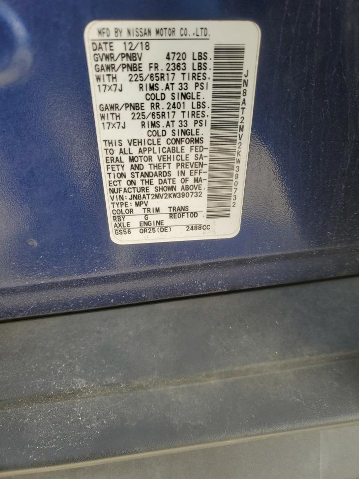 JN8AT2MV2KW390732 NISSAN ROGUE 2019