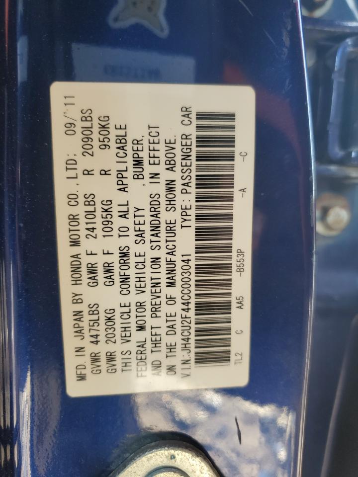 2012 Acura Tsx VIN: JH4CU2F44CC003041 Lot: 46266035