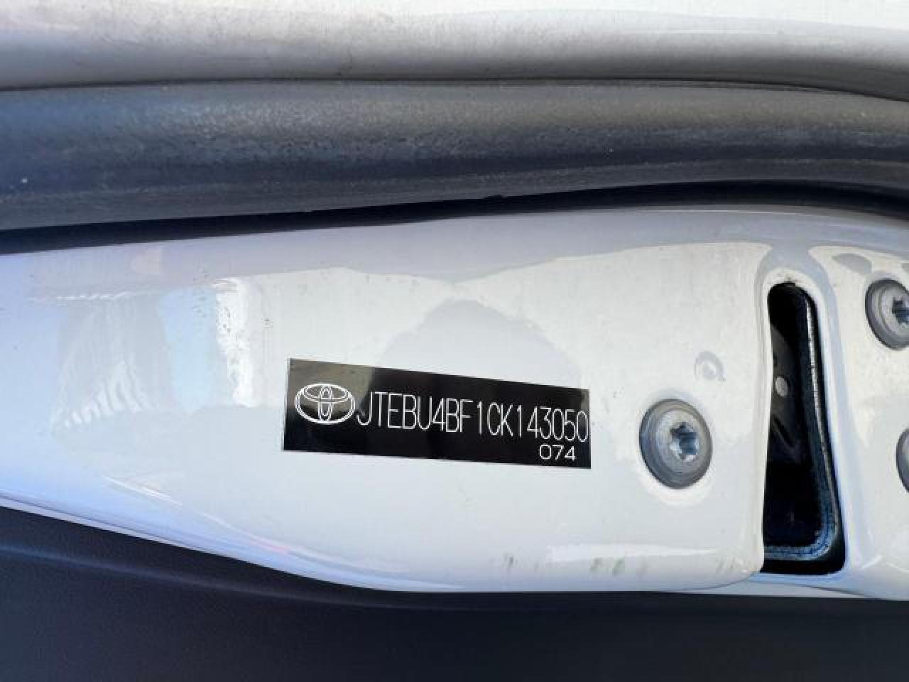 2012 Toyota Fj Cruiser VIN: JTEBU4BF1CK143050 Lot: 46291685