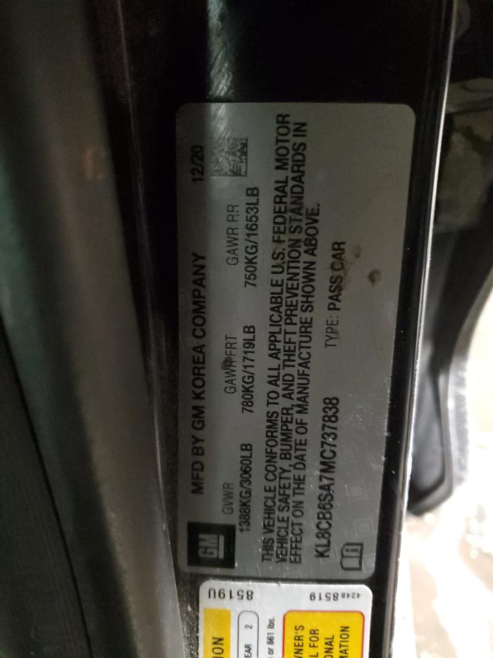 2021 Chevrolet Spark Ls VIN: KL8CB6SA7MC737838 Lot: 45106355
