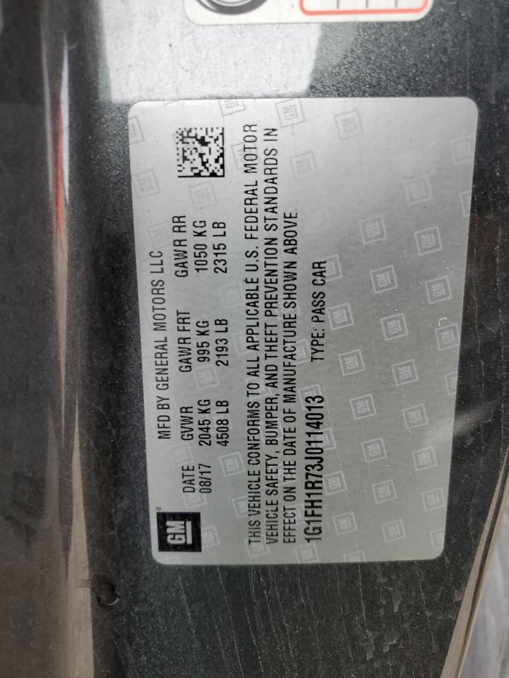 VIN: 1G1FH1R73J0114013 2018 CHEVROLET CAMARO