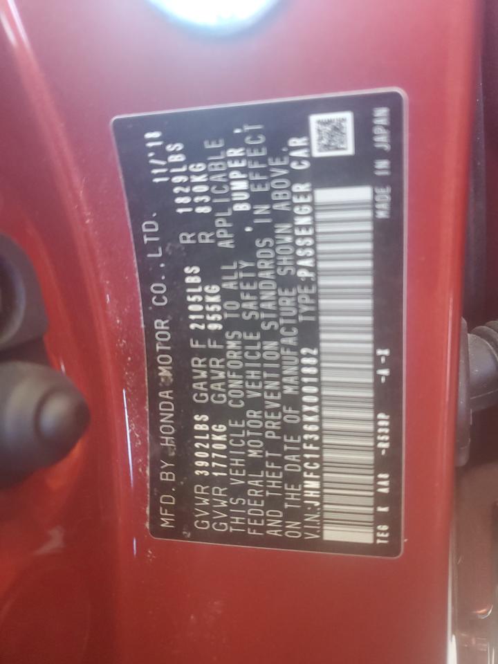 JHMFC1F36KX001882 HONDA CIVIC 2019