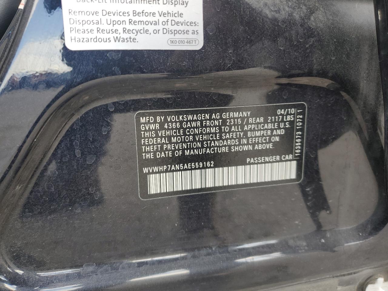 2010 Volkswagen Passat CC - Image 14