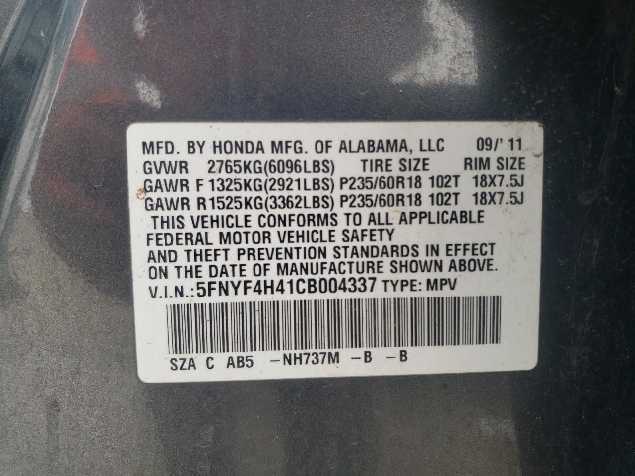 2012 Honda Pilot - Image 13