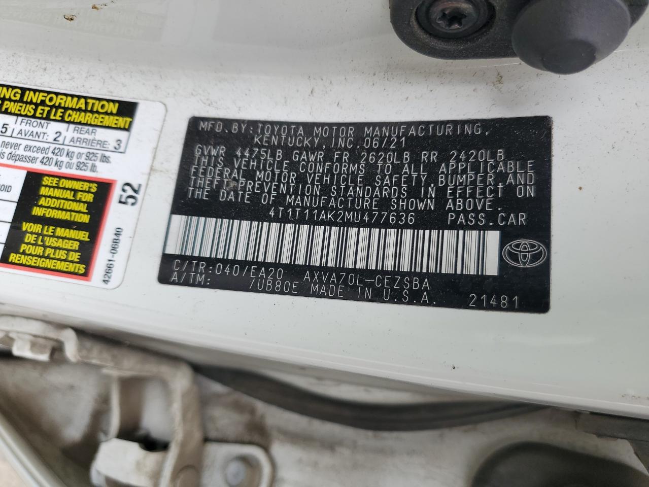 2021 Toyota Camry - Image 12