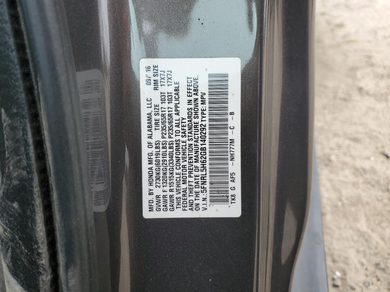 2016 Honda Odyssey - Image 14
