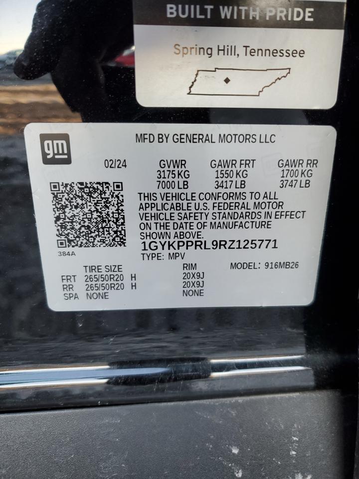 2024 Cadillac Lyriq Luxury VIN: 1GYKPPRL9RZ125771 Lot: 46052735