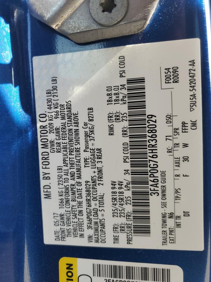 3FA6P0G76HR368029 FORD FUSION 2017