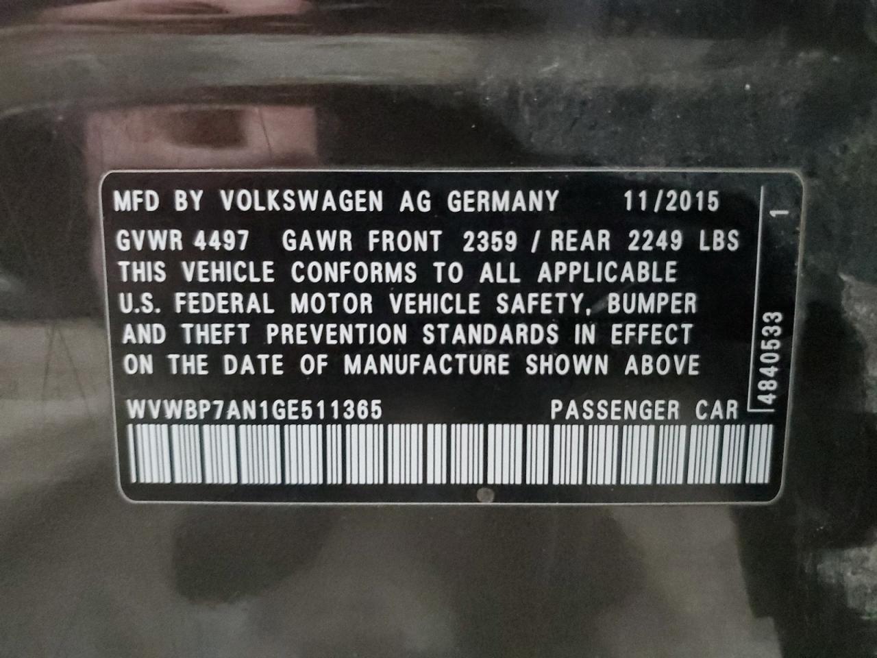 2016 Volkswagen Passat CC - Image 12