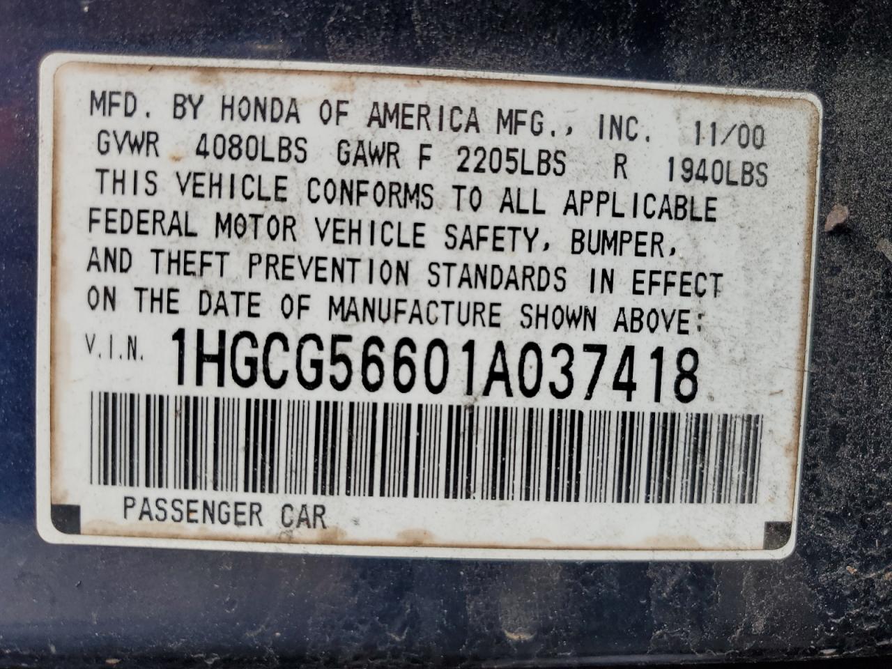 2001 Honda Accord - Image 14