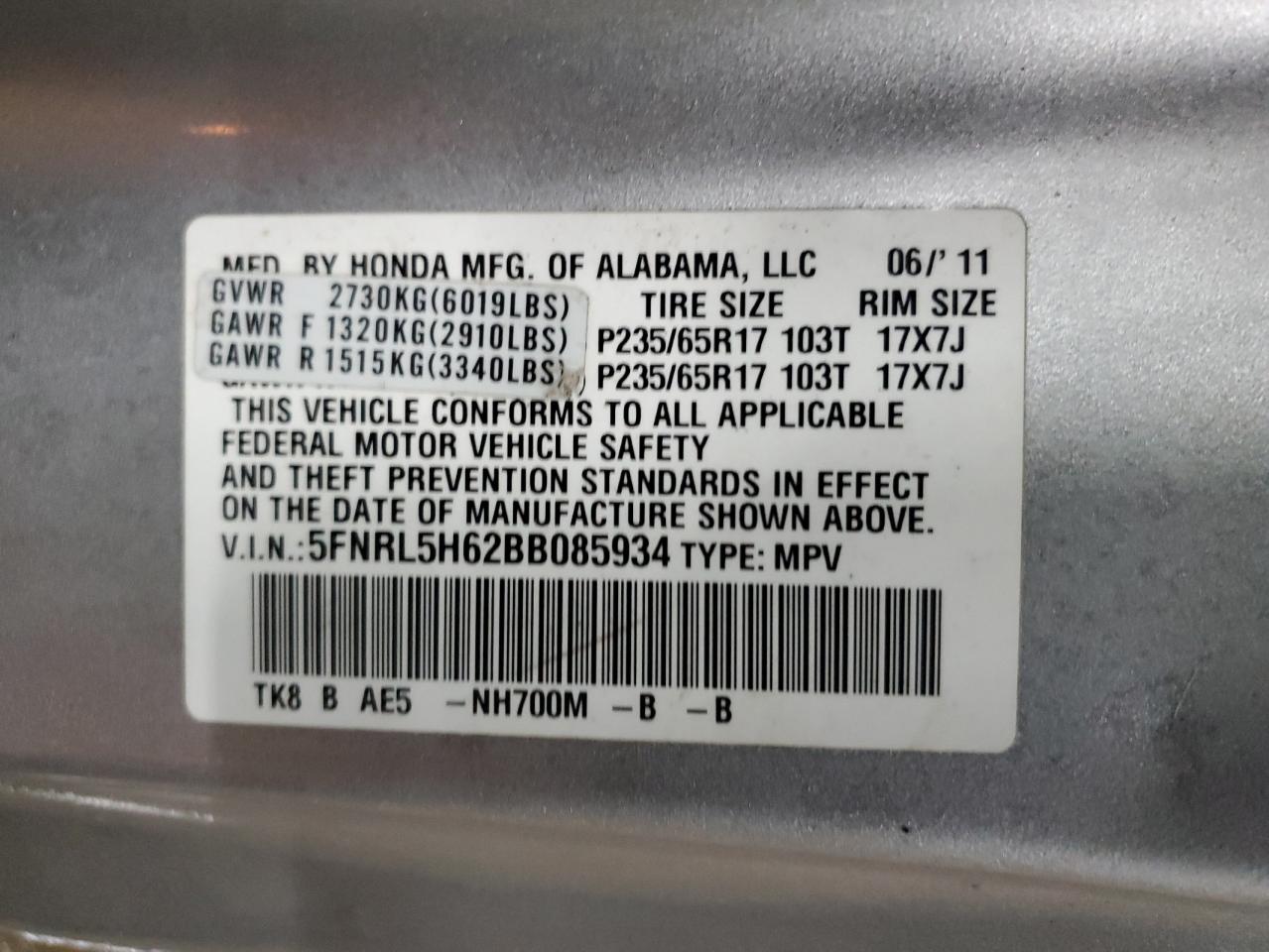 2011 Honda Odyssey - Image 13